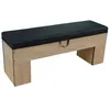 Image de Banc Bois avec rangement 113 x 32 cm avec coussin - Deluxe- Beige