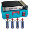 Image de Plancha à gaz Barbecue grill 2100W Cuisson 30 x 24cm Piezo + 4 cartouches gaz + Mallette ALPEN