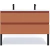 Image de Meuble de salle de bain double vasque 120cm 2 tiroirs Terracotta - Hudson