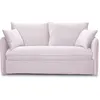Image de Canapé convertible déhoussable 3 places en velours rose pâle - ouverture express - Gina