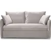 Image de Canapé convertible déhoussable 3 places en velours taupe - ouverture express - Gina