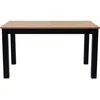 Image de Table à manger extensible effet bois 6/8 personnes piètement noir 140/180 cm - Lexi