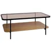 Image de Table basse rectangulaire double plateau verre décor bois et métal SMOOKY