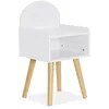 Image de Table de chevet chambre enfant. blanc. pieds en pin