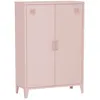 Image de Commode/armoire en métal rose. 2 espaces de rangement. casiers