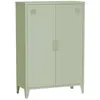 Image de Commode/armoire en métal vert. 2 espaces de rangement. casiers