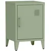 Image de Table de chevet en acier vert. 1 porte. casier. chambre enfant