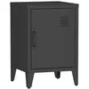 Image de Table de chevet en acier noir. 1 porte. casier. chambre enfant