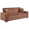 Image de Canapé convertible 3 places camel velours côtelé L 231 x P 96.5 x H 80cm