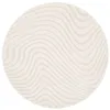 Image de Tapis rond intérieur motifs ondulations en relief créme CHUCK