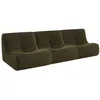 Image de Lot de 3 fauteuils chauffeuses en bouclette texturée kaki foncé style contemporain 1 place