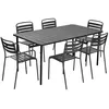Image de Table de jardin métal + 6 assises anthracite. acier traitement anti rouille