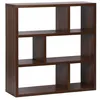Image de Etagère bibliothèque asymétrique 3 niveaux 6 compartiments. casiers. effet bois de noyer. L 111.2 x P 39 x H 115.2cm