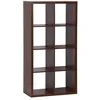 Image de Etagère bibliothèque 4 niveaux 8 compartiments. casiers. effet bois de noyer. L 76 x P 39 x H 146cm