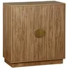 Image de Buffet exotique décor bois de manguier rainuré 2 portes 80cm CELIAN
