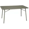 Image de Table de jardin pliante métal 6 places. kaki. Amelia. 140x80cm. traitement antirouille. lattes et bords arrondis