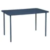 Image de Table de jardin métal 4 places. marine. Amelia. 120x70cm. traitement antirouille. lattes et bords arrondis