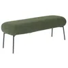 Image de Banc. bout de lit avec revêtement bouclette texturée. kaki. pieds en métal noir. L 120 x P 41 x H 42.5cm