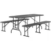 Image de Set de table et bancs de réception. 180cm. pliables. avec poignée de transport. plastique gris foncé. table de camping