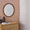 Image de Miroir rond en bois de pin Ø60cm GEORGIA noyer