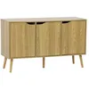 Image de Buffet de rangement effet frêne 3 portes et 3 étagères. buffet bas. 120cm