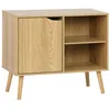 Image de Buffet de rangement effet frêne 1 porte. 2 étagères. buffet bas. 80cm