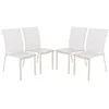 Image de Lot de 4 chaises de jardin Buffalo empilables aluminium et textilene beige. 64.5 x 45.5 x 89.5 cm