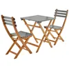 Image de Table de jardin pliante bois dacacia + 2 assises kaki HILORA . table carrée