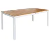 Image de Table de jardin SENORA acacia blanc avec coins arrondis. 8 places. 160 x 90 x 75 cm