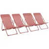 Image de Lot de 4 chaises pliantes LIVORNO en acier / textilene. terracotta. 83 x 88 x 95 cm