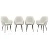 Image de Fauteuil bouclette et pieds métal (lot de 4)