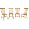 Image de Lot de 4 chaises naturelles à barreaux en bois dhévéa. ROMIE. L 50.8 x P 44.2 x H 90cm