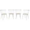 Image de Lot de 4 chaises blanches en bois et cannage. Nora. L 53 x P 53.5 x H 76cm