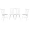 Image de Lot de 4 chaises blanches à barreaux en bois dhévéa. ROMIE. L 50.8 x P 44.2 x H 90cm