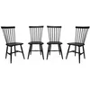 Image de Lot de 4 chaises noires à barreaux en bois dhévéa. ROMIE. L 50.8 x P 44.2 x H 90cm