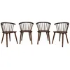 Image de Lot de 4 chaises noyer à barreaux en bois et contreplaqué. Paula. L 51 x P 53 x H 75cm