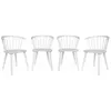 Image de Lot de 4 chaises blanches à barreaux en bois et contreplaqué. Paula. L 51 x P 53 x H 75cm