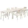 Image de Table de jardin extensible aluminium + 8 assises beige. 8 fauteuils textilène. 210/300 x 100 x 75.5 cm