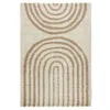 Image de Tapis intérieur shaggy CHRIS. motifs géométriques arc-en-ciel. beige. poils longs. 160 x 230 cm
