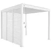 Image de Pergola bioclimatique aluminium 3x3 m V2 lames orientables + 3 persiennes TRIOMPHE blanc