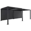 Image de Pergola bioclimatique aluminium et acier 3x6m lames orientables + 2 stores 3m PALACE anthracite