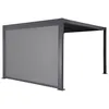 Image de Pergola bioclimatique aluminium et acier 3x3m lames orientables + store 3m PALACE anthracite