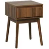 Image de Table de chevet avec un tiroir. Panneaux stratifiés couleur noyer. Pied en bois de sapin. L 39 x l 39 x H 55.4cm LINEAR