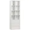 Image de Etagère. bibliothèque modulable décor bois blanc 3 éléments - 3 tiroirs 8 niches L 70 x P 35 x H 210cm - Kompo
