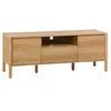 Image de Meuble TV décor bois 2 portes 1 tiroir 140cm naturel - 140 x 42 x 55 cm - Harmony