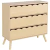 Image de Commode enfant décor bois naturel 3 tiroirs. pieds bois de pin - 80 x 30 x 79 cm - Azur