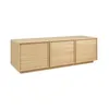 Image de Meuble TV décor bois naturel 3 portes L 140 x P 43 x H 45cm - Kuba