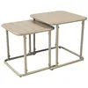 Image de Table gigogne extérieure carrée en acier 45cm beige - Amélia