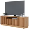 Image de Meuble TV - AMAZONAS - 70 Pouces - Imitation Chêne - 4 Portes - 7 Niches - 6 Roulettes