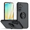 Image de Coque smartphone - TECHTA - Pour Samsung Galaxy A36 5G/A56 5G - Anneau support - TPU noir - 2 protecteurs verre 9H